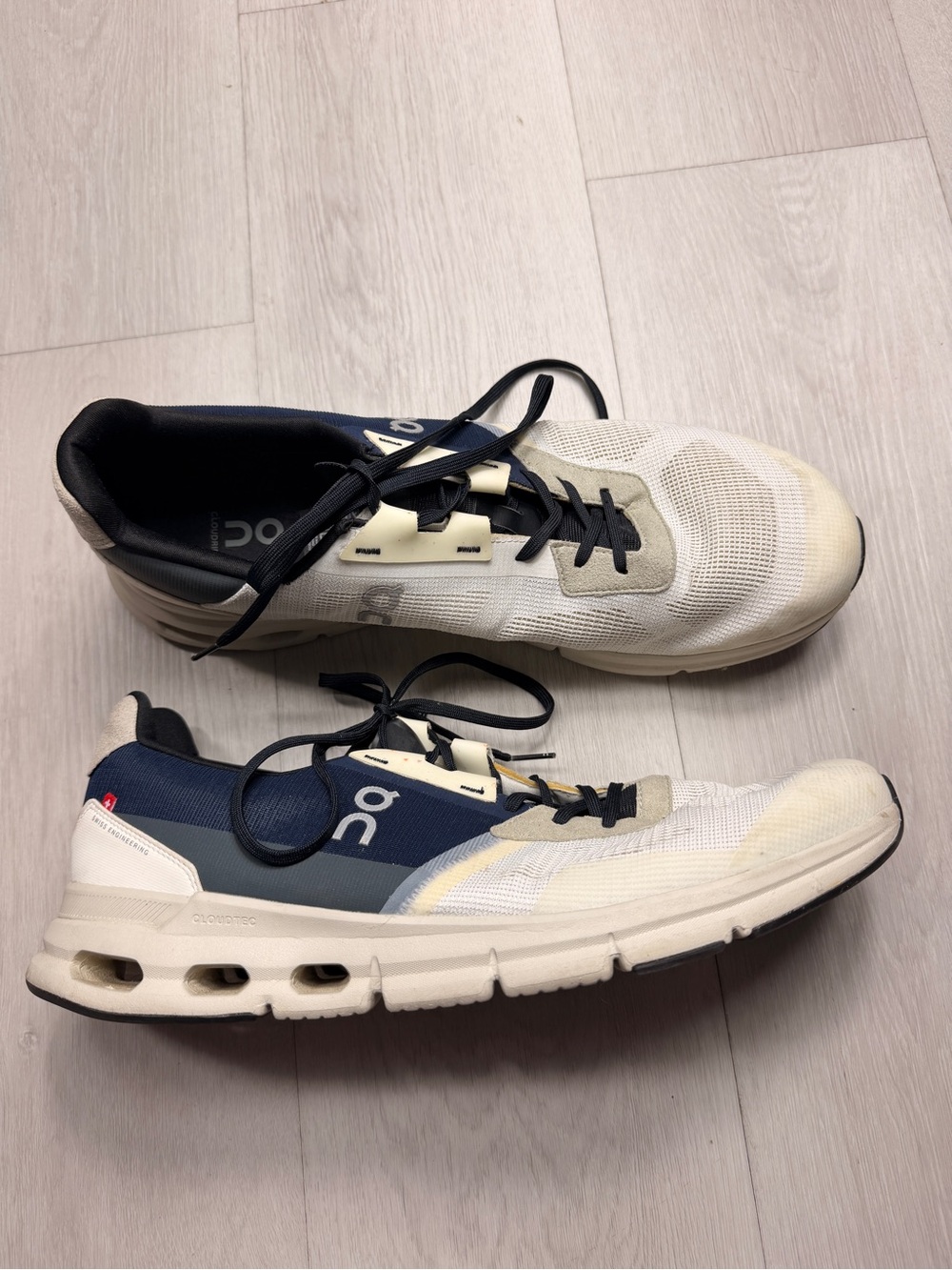 On Running Men's Sneakers in White, Navy & Black
